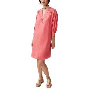 J. Mclaughlin Nylee Linen Mini Dress 3/4
Sleeve Pockets Coral Rose Pink Costal